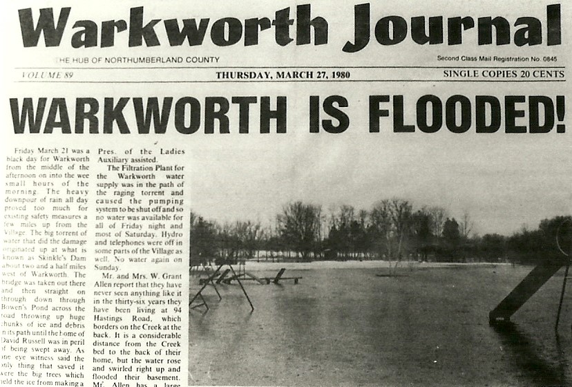 News paper article on Warkworth Flood